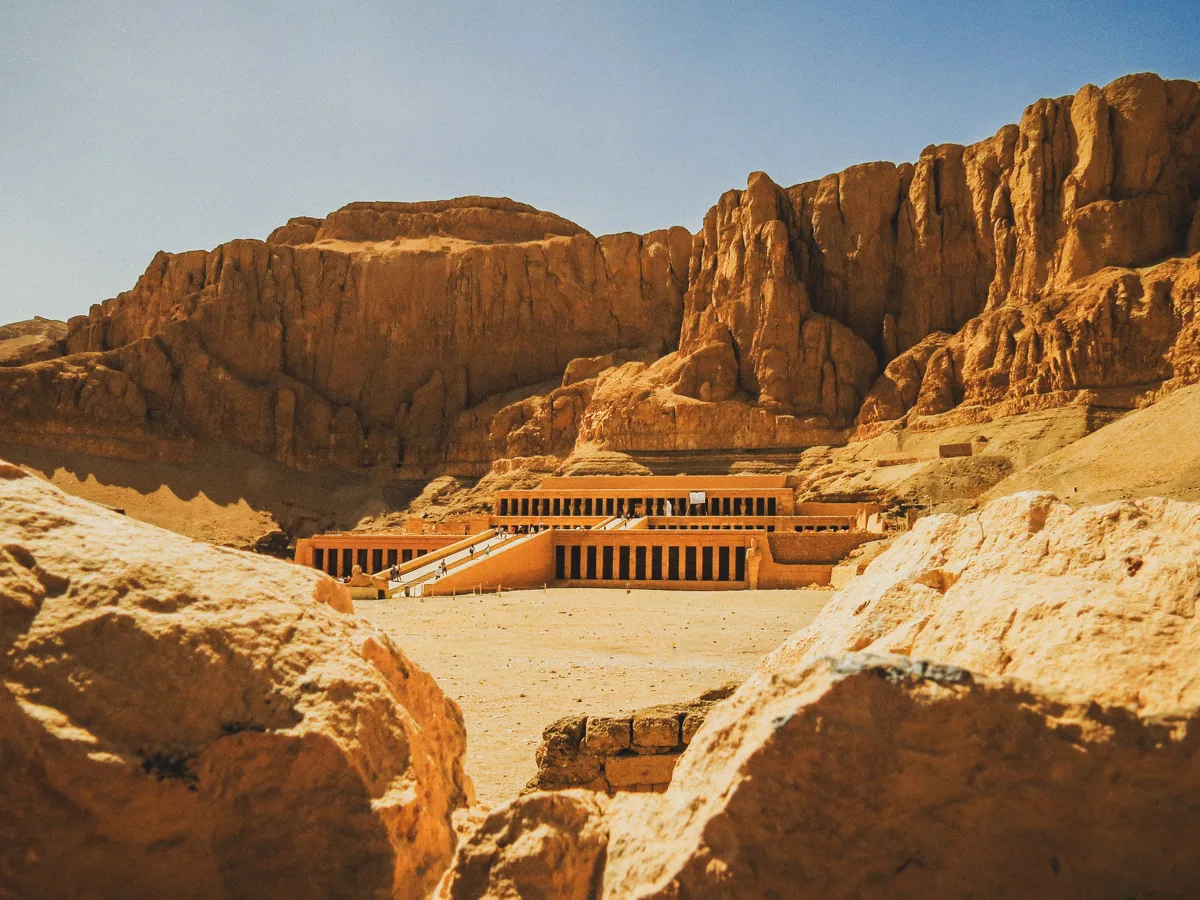Temple of Hatshepsut set against the Theban cliffs